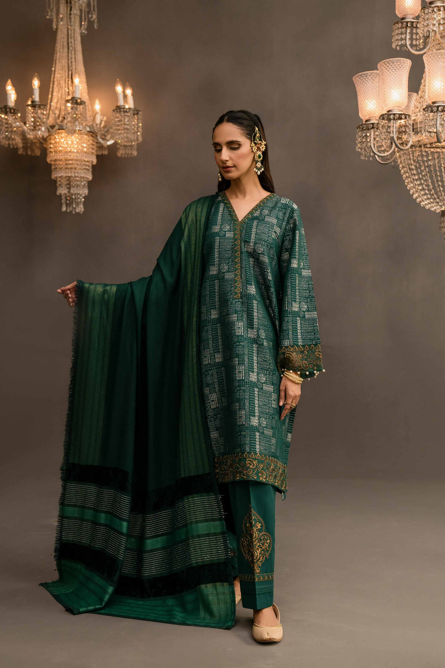 Nishat With You Unstitched Embroidered Jacquard 3Pc Suit - 42303114