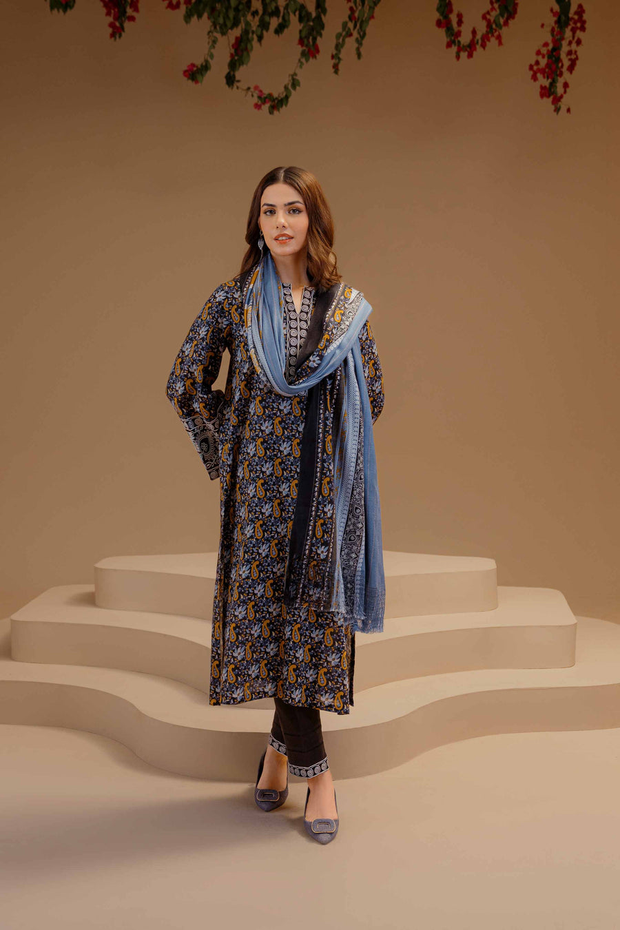 Nishat Sunehray Din Embroidered Khaddar Unstitched 3Pc Suit - 42303131