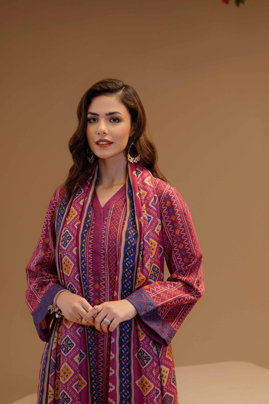 Nishat Sunehray Din Embroidered Khaddar Unstitched 3Pc Suit - 42303133