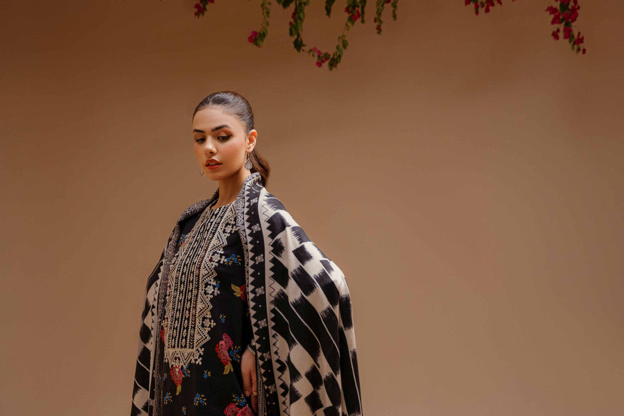Nishat Sunehray Din Embroidered Khaddar Unstitched 3Pc Suit - 42303137