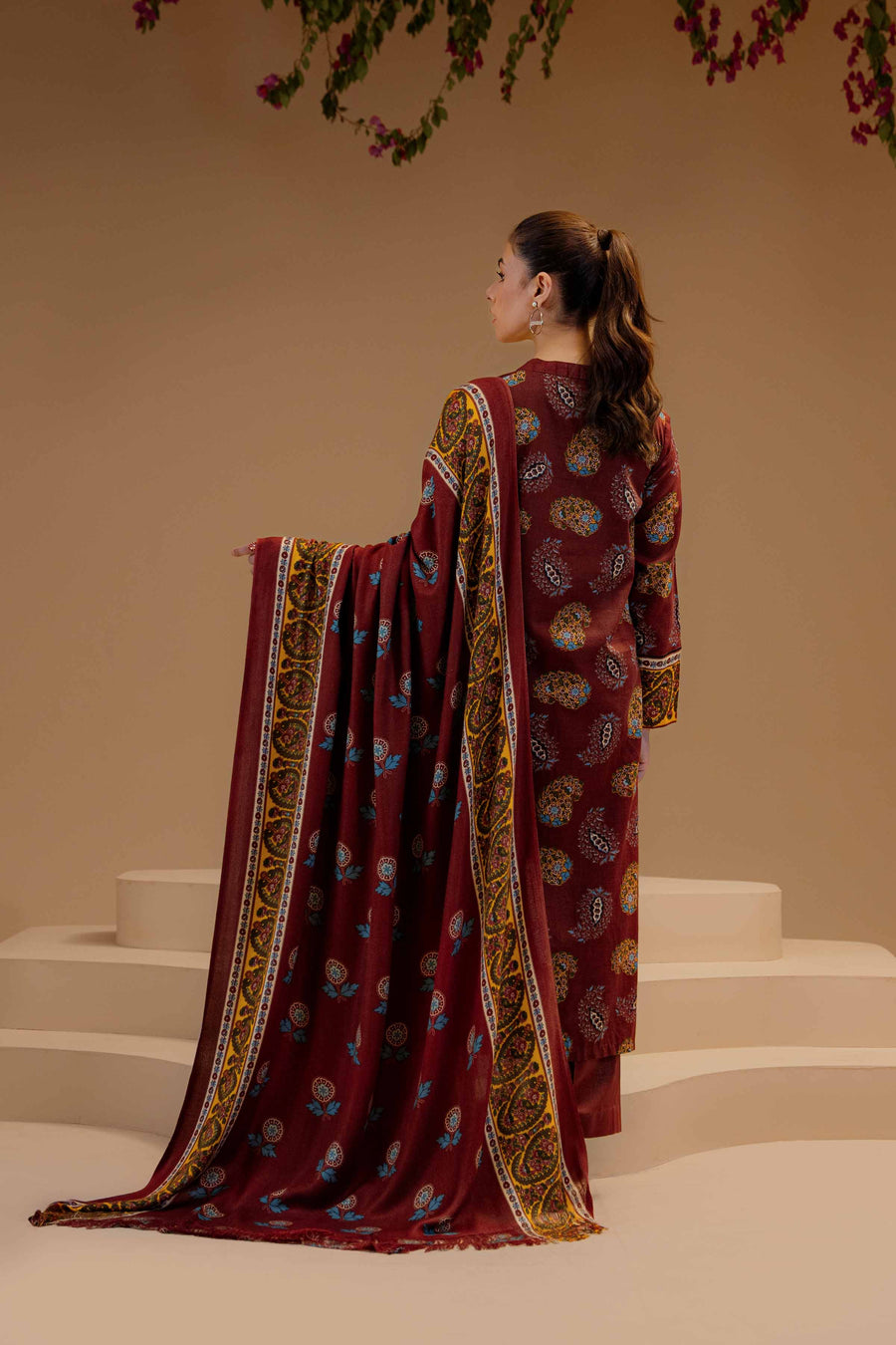 Nishat Sunehray Din Printed Khaddar Unstitched 3Pc Suit - 42303141