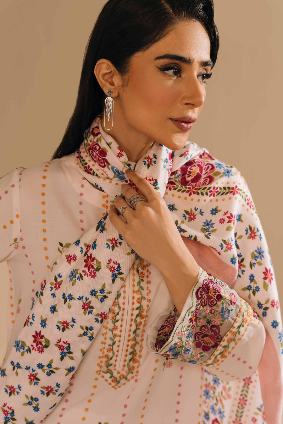 Nishat With You Unstitched Embroidered Linen 3Pc Suit - 42303156