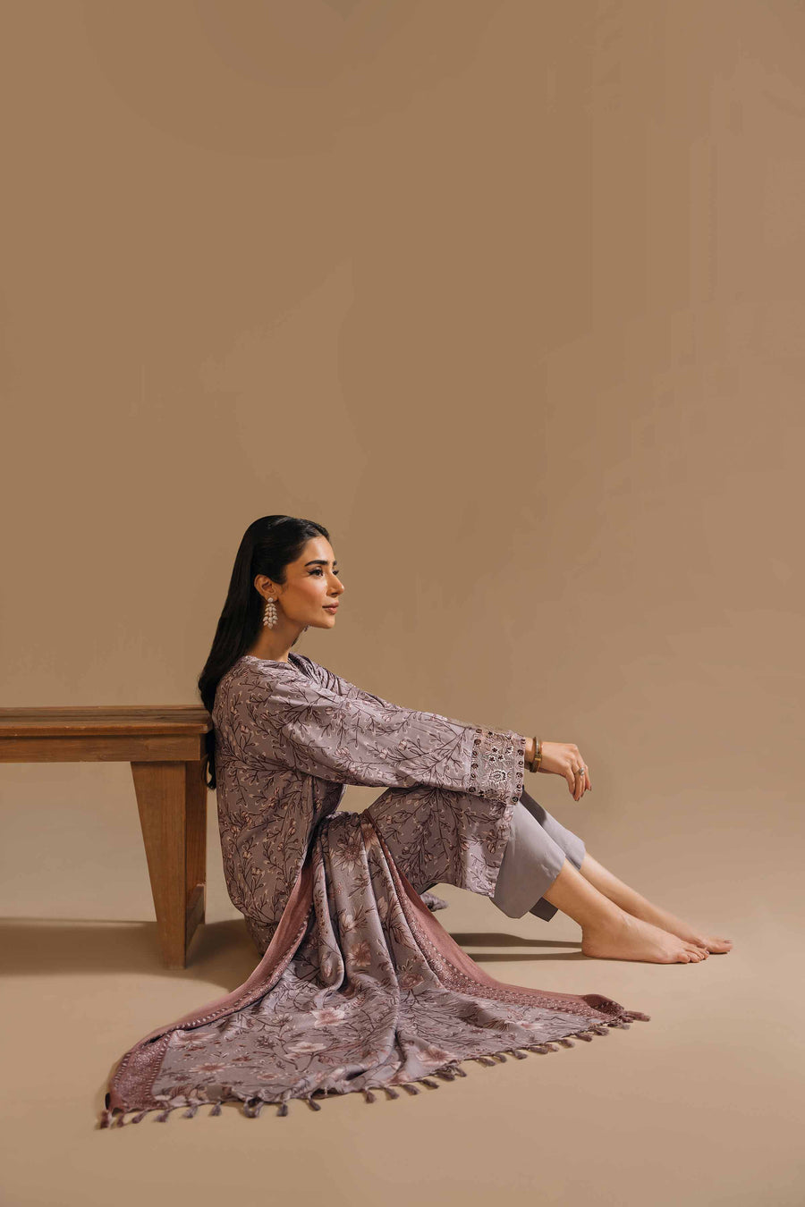 Nishat With You Unstitched Embroidered Linen 3Pc Suit - 42303157