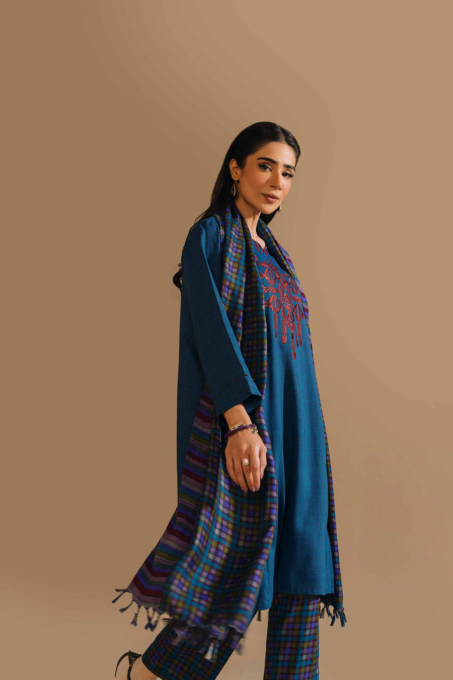 Nishat With You Unstitched Embroidered Linen 3Pc Suit - 42303160