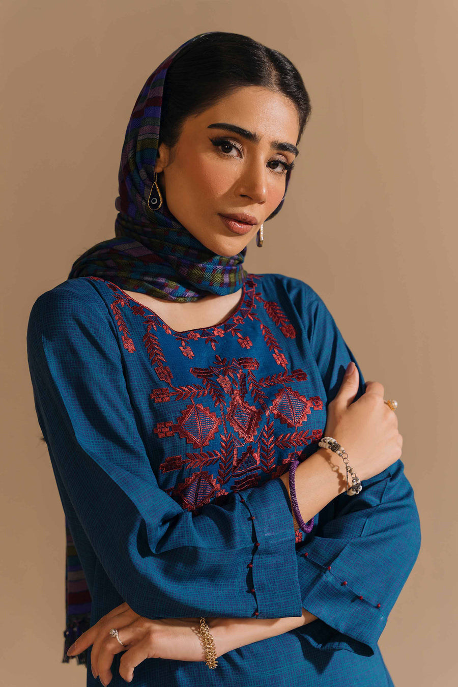 Nishat With You Unstitched Embroidered Linen 3Pc Suit - 42303160