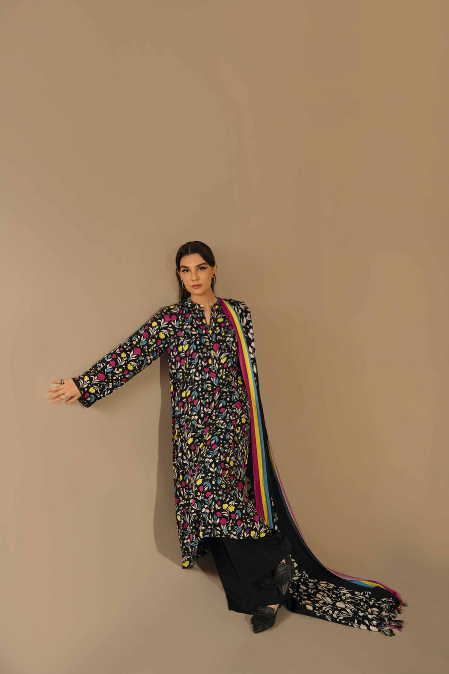 Nishat With You Unstitched Printed Linen 3Pc Suit - 42303163
