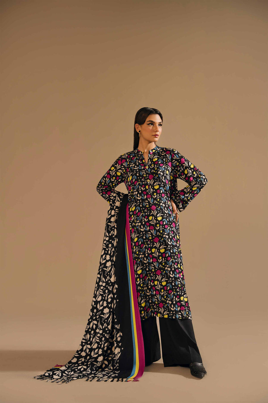 Nishat With You Unstitched Printed Linen 3Pc Suit - 42303163