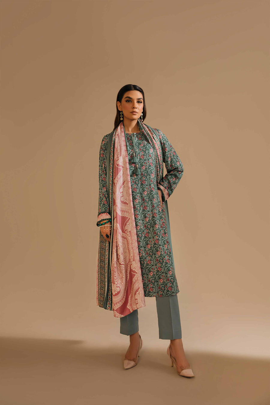 Nishat With You Unstitched Printed Linen 3Pc Suit - 42303167