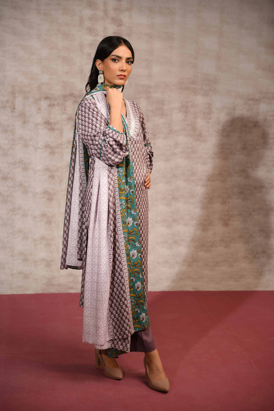 Nishat With You Unstitched Printed Linen 3Pc Suit - 42303176