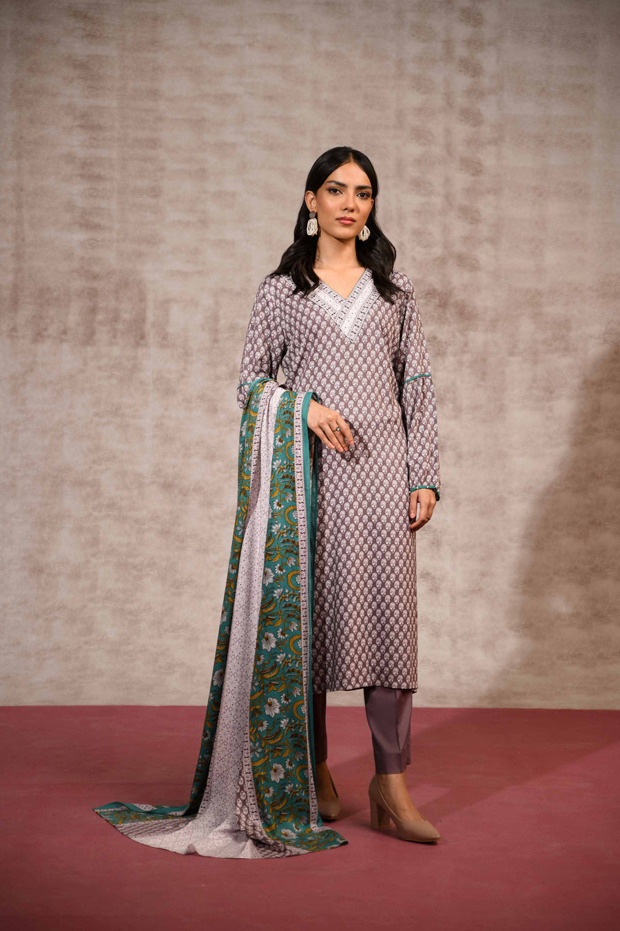 Nishat With You Unstitched Printed Linen 3Pc Suit - 42303176