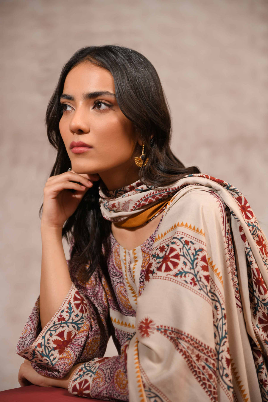 Nishat With You Unstitched Printed Linen 3Pc Suit - 42303179