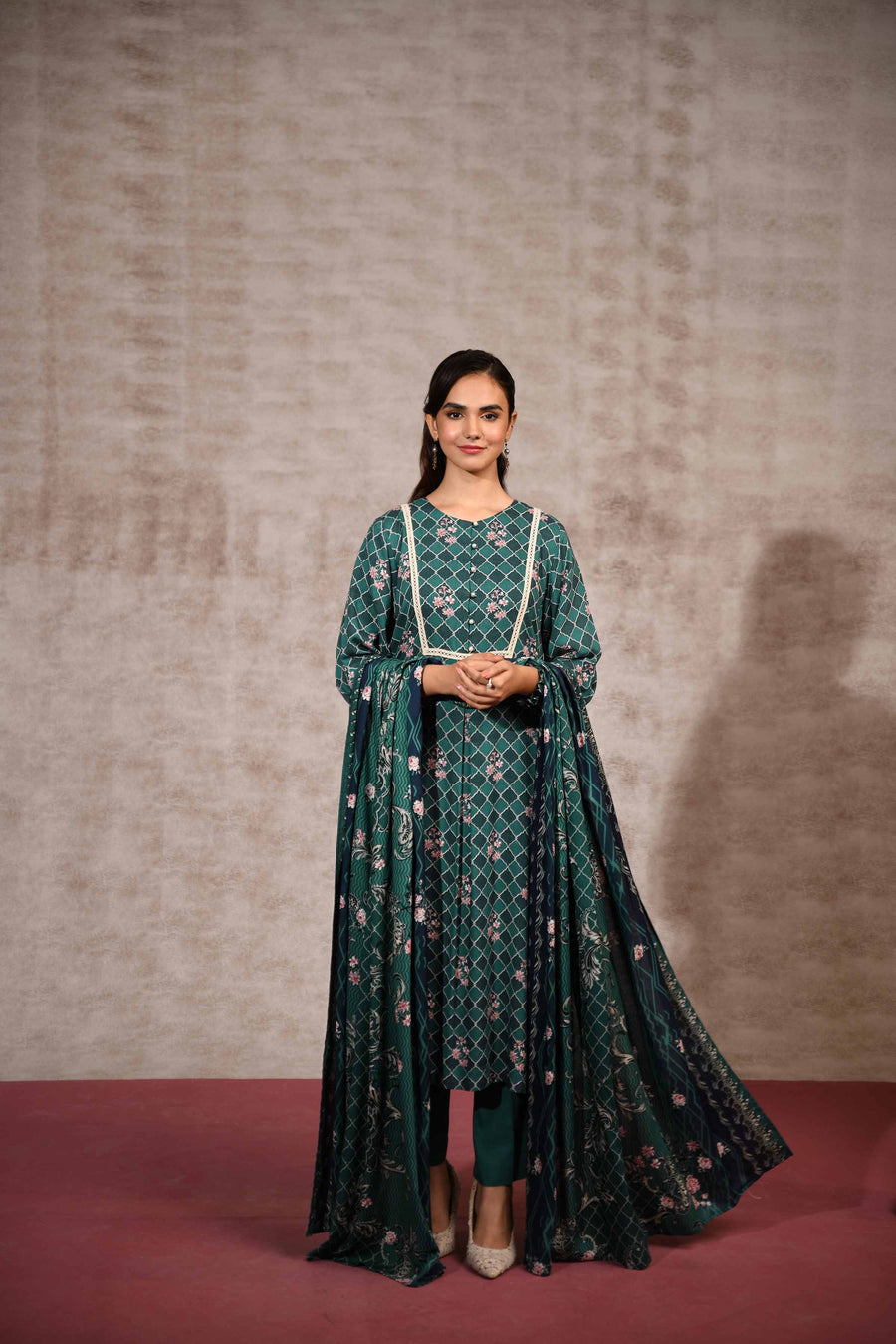 Nishat With You Unstitched Printed Linen 3Pc Suit - 42303181