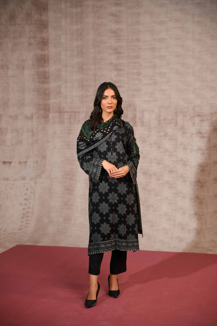 Nishat With You Unstitched Printed Linen 3Pc Suit - 42303182