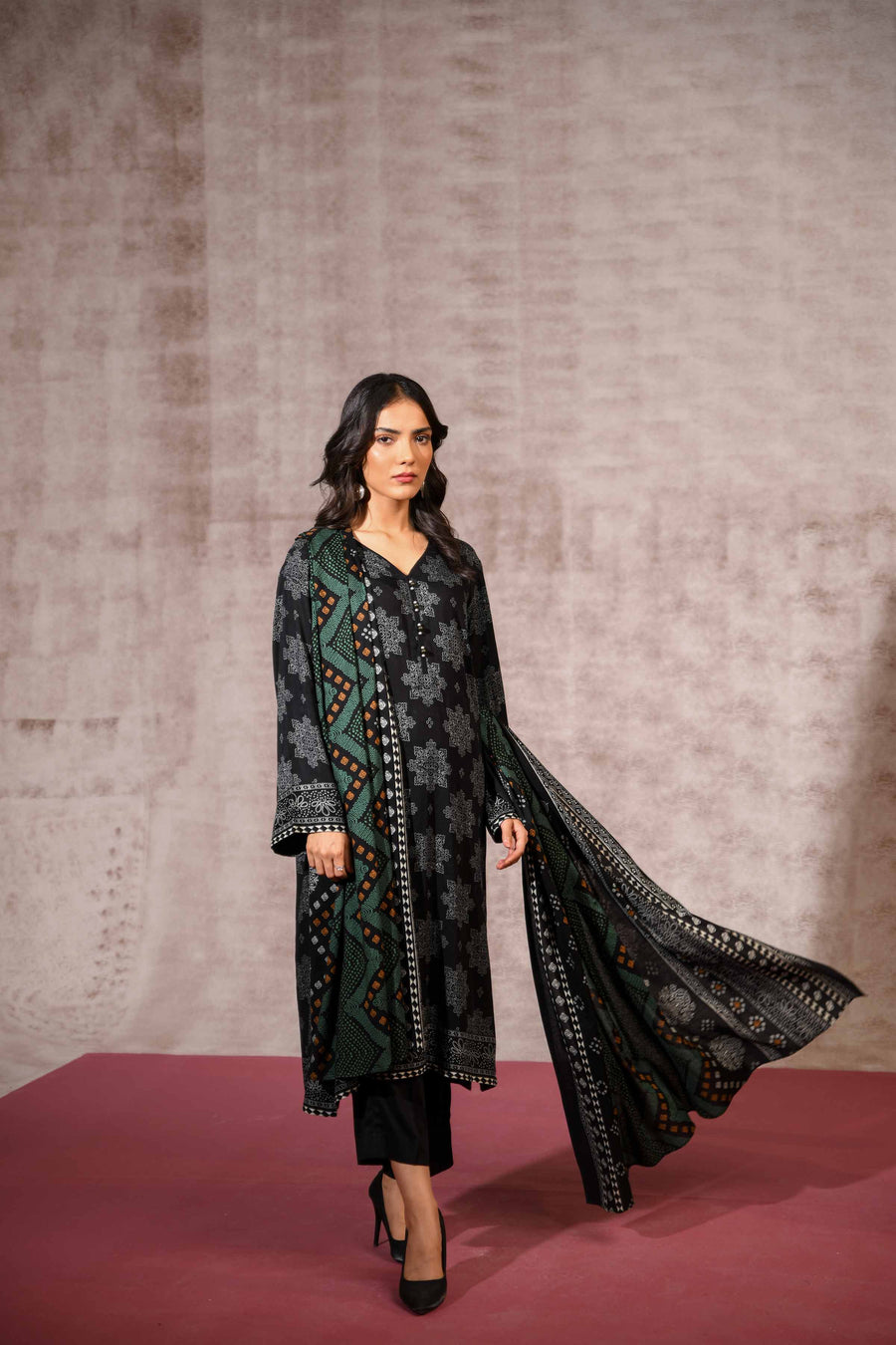 Nishat With You Unstitched Printed Linen 3Pc Suit - 42303182