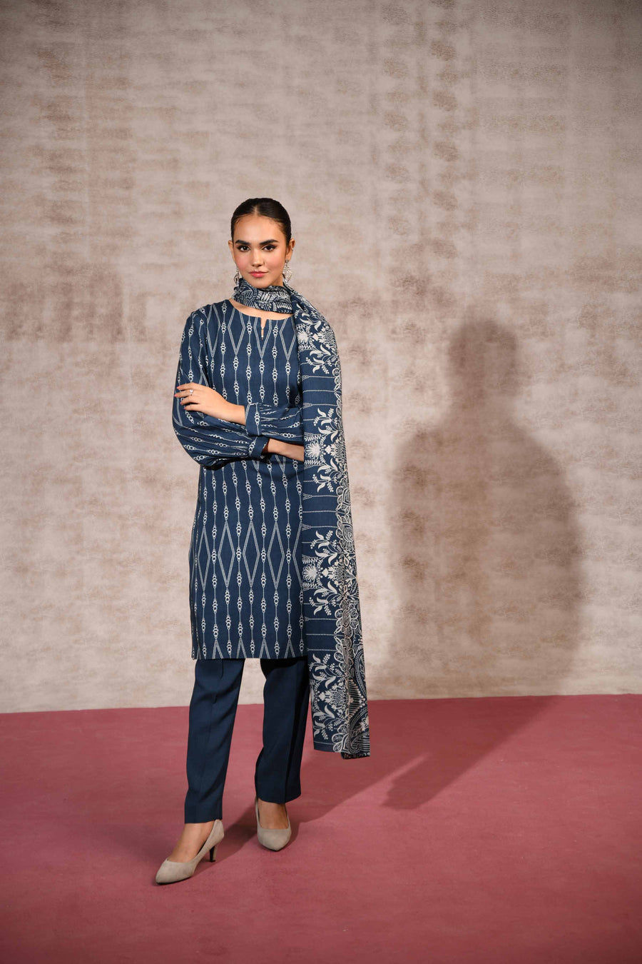Nishat With You Unstitched Printed Linen 3Pc Suit - 42303186