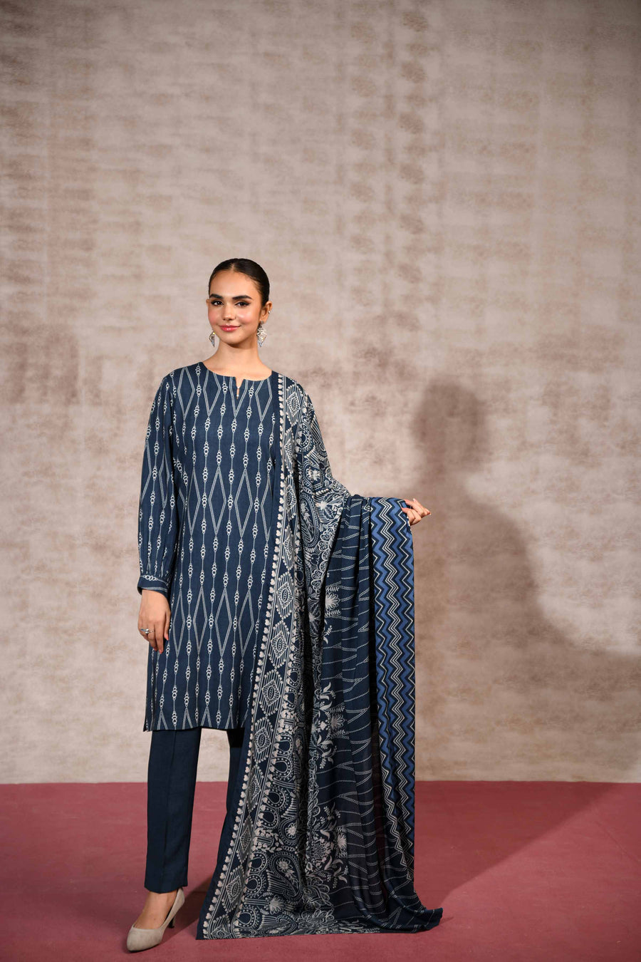Nishat With You Unstitched Printed Linen 3Pc Suit - 42303186