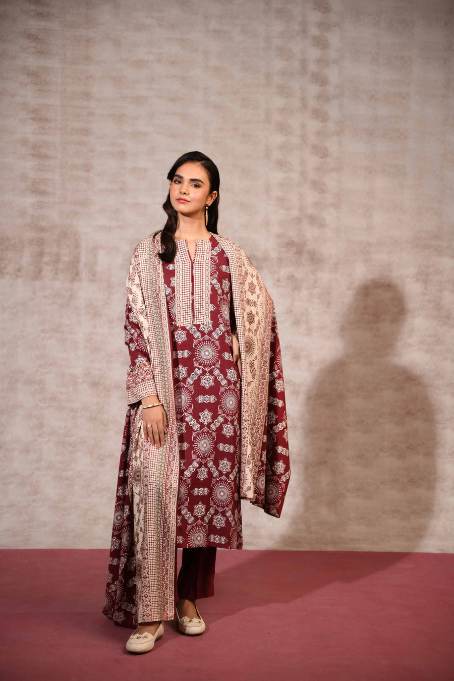 Nishat With You Unstitched Printed Linen 3Pc Suit - 42303187