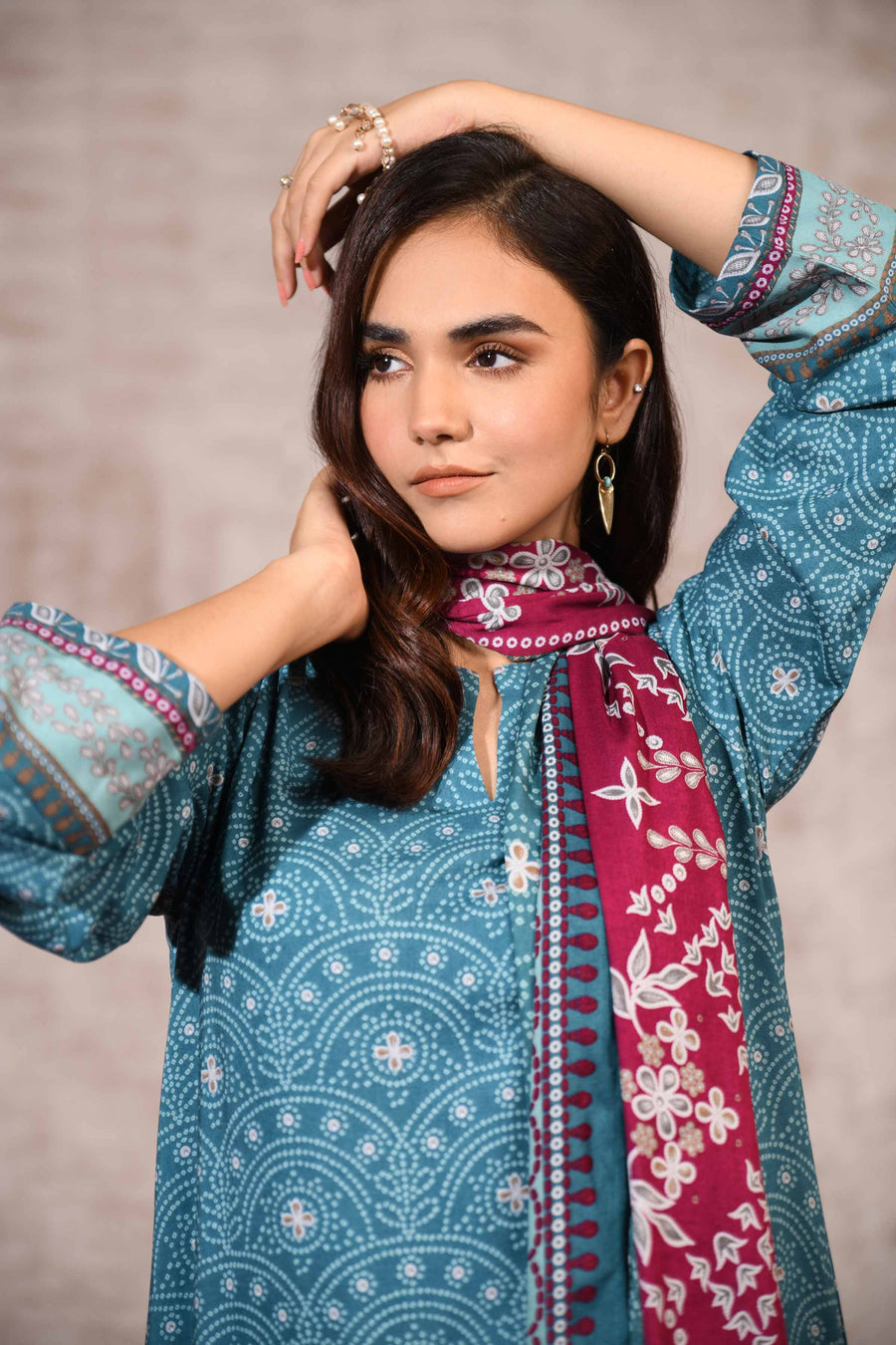Nishat With You Unstitched Printed Linen 3Pc Suit - 42303188