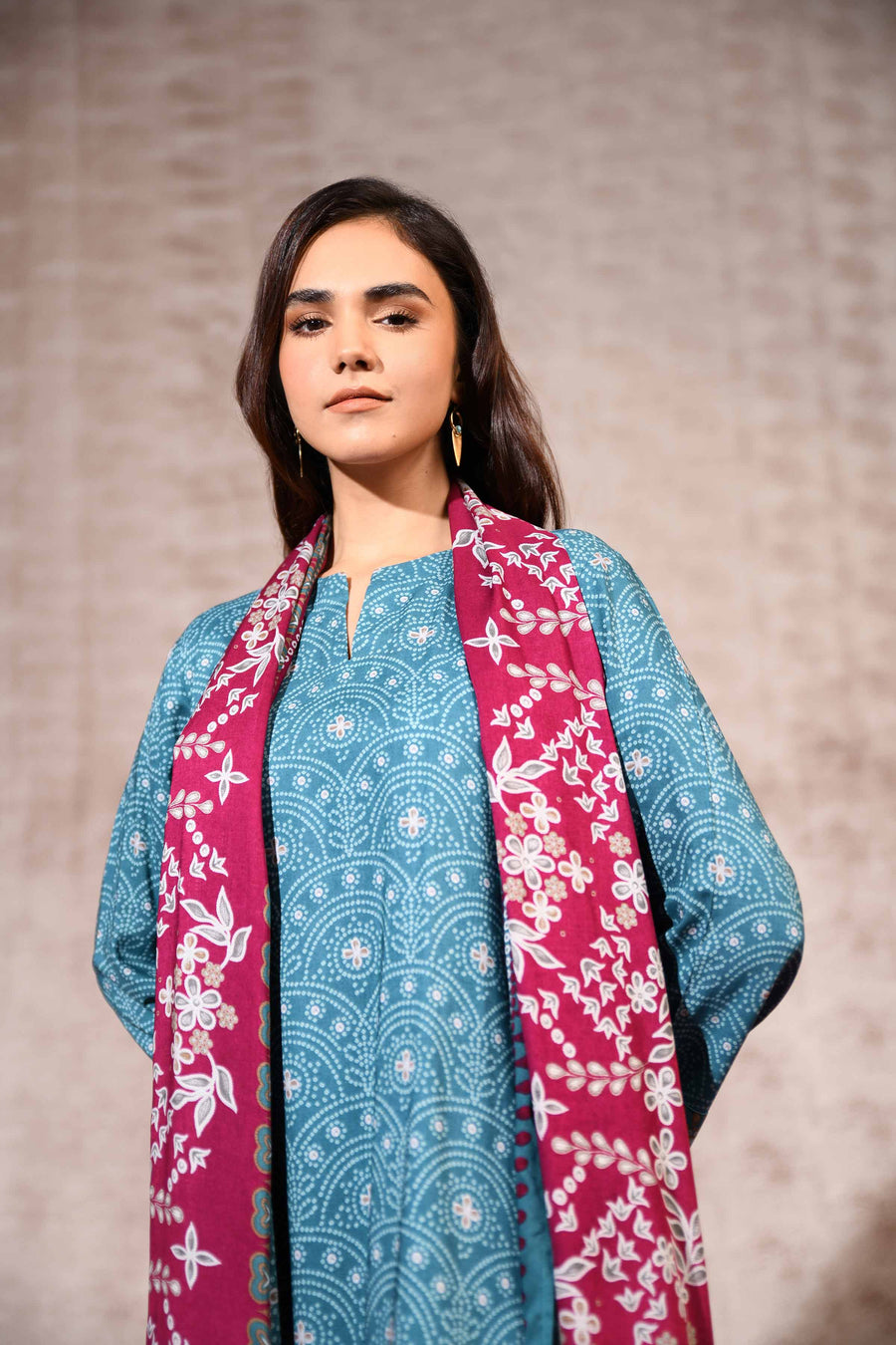 Nishat With You Unstitched Printed Linen 3Pc Suit - 42303188