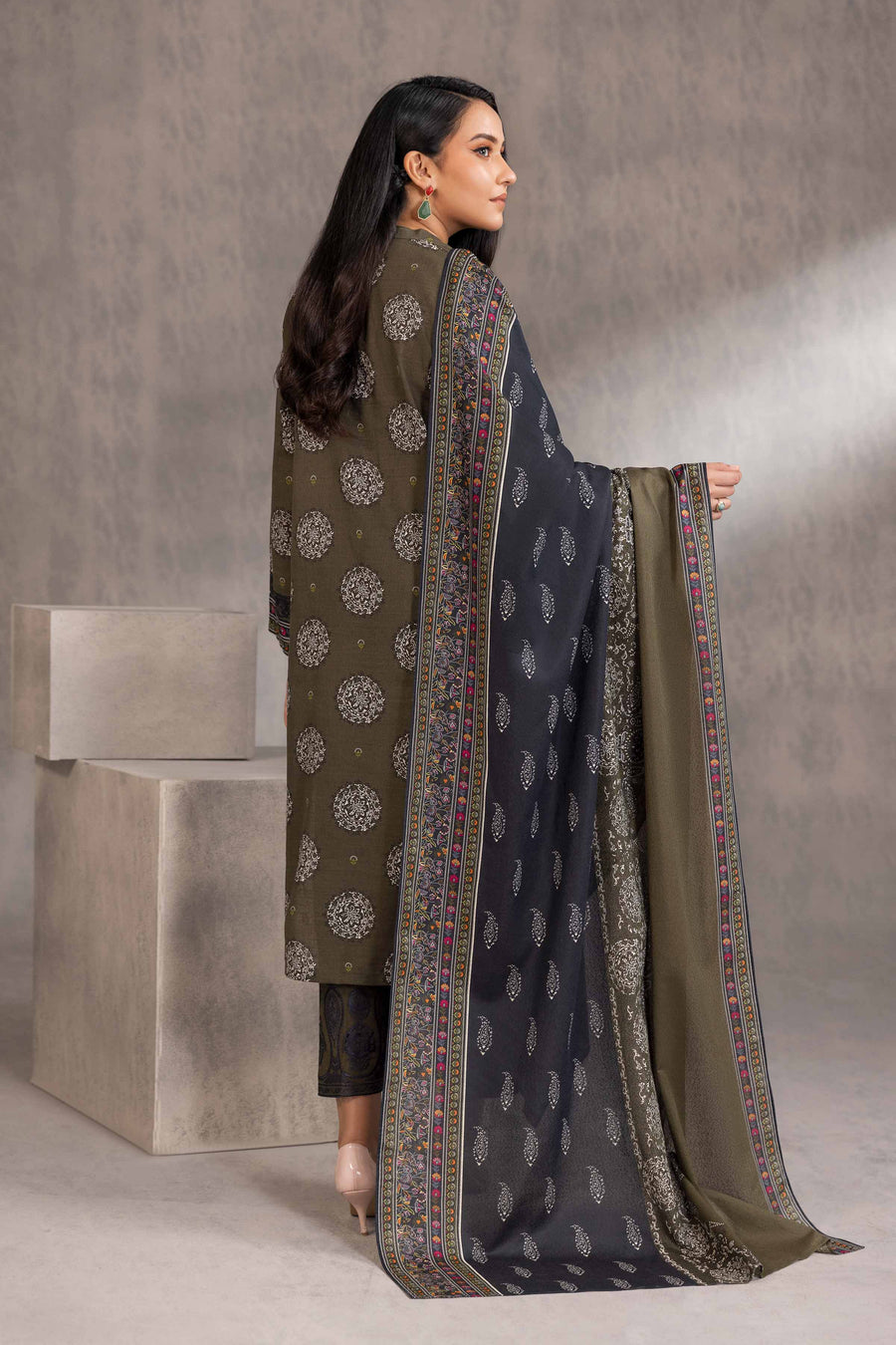 Nishat With You Unstitched Embroidered Khaddar 3Pc Suit - 42303212