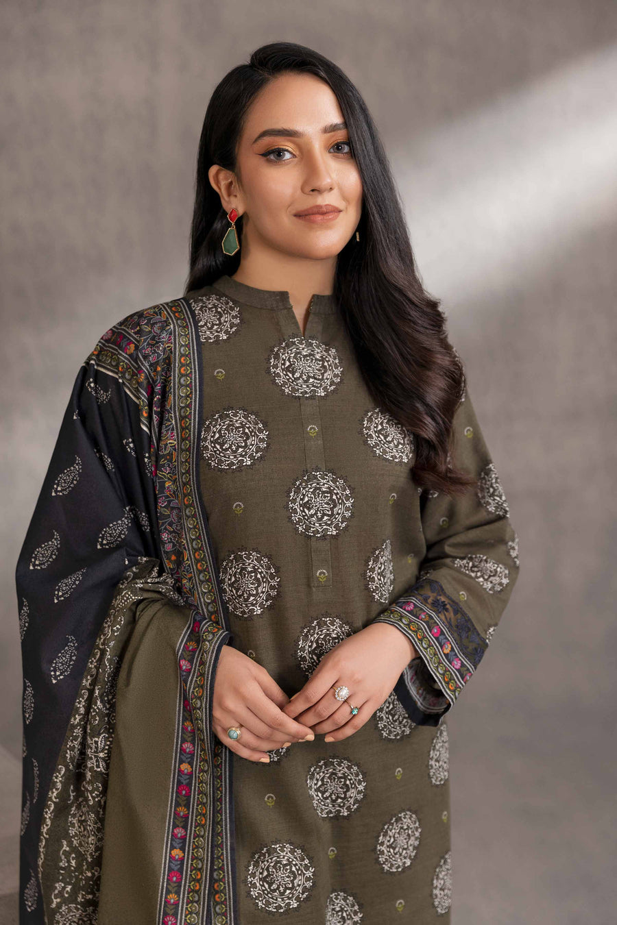 Nishat With You Unstitched Embroidered Khaddar 3Pc Suit - 42303212