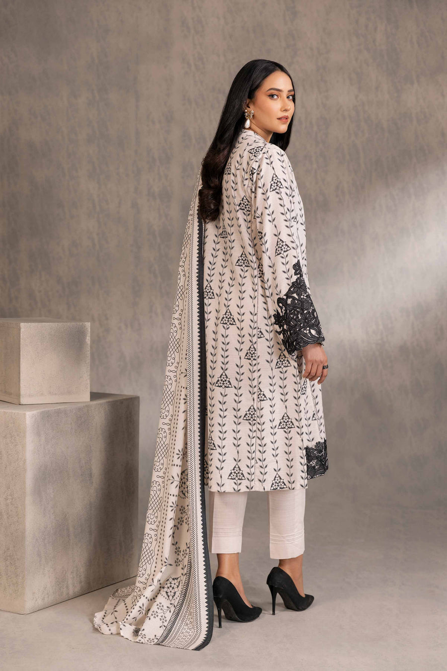 Nishat With You Unstitched Embroidered Khaddar 3Pc Suit - 42303215