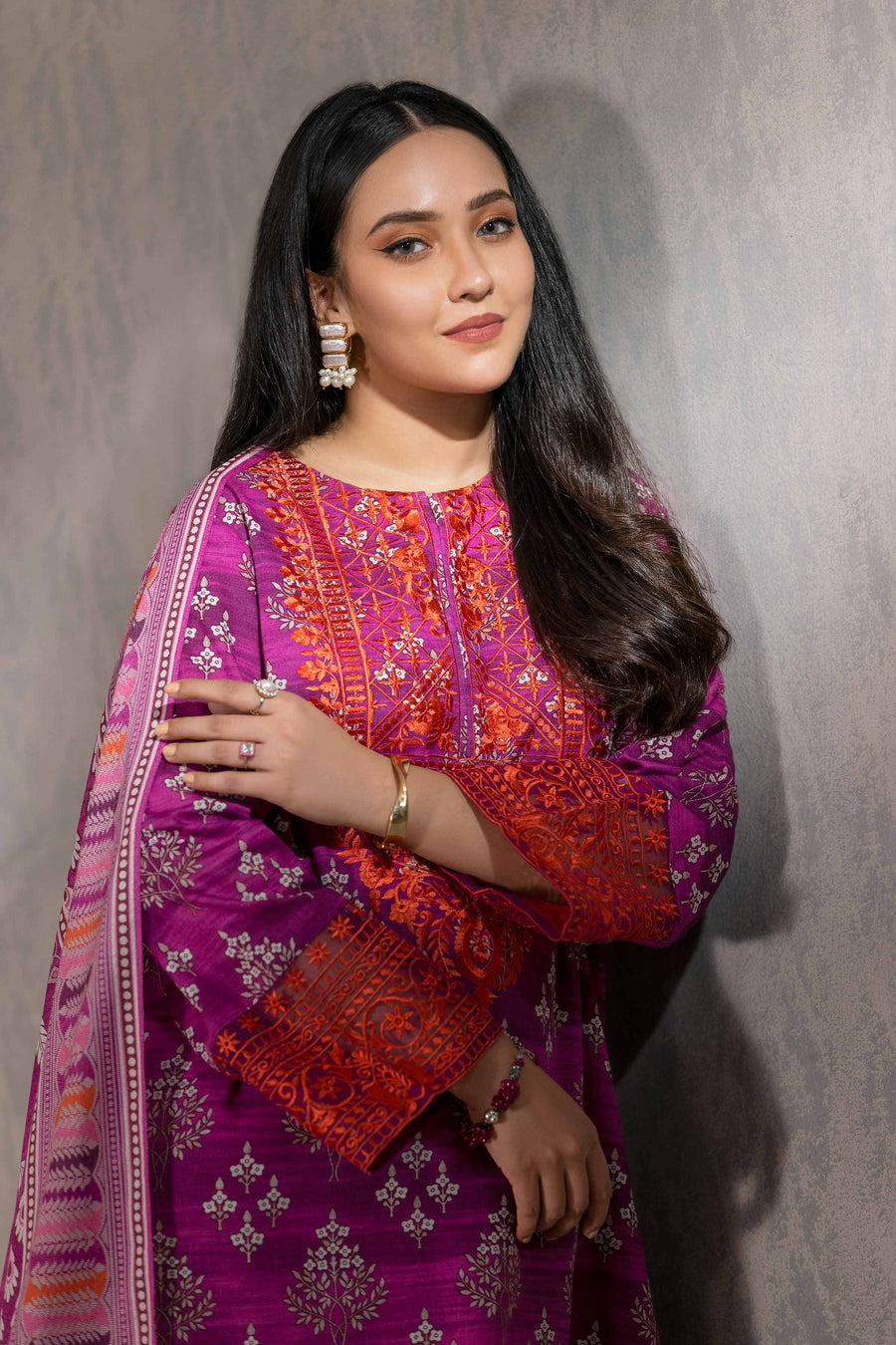 Nishat With You Unstitched Embroidered Khaddar 3Pc Suit - 42303218