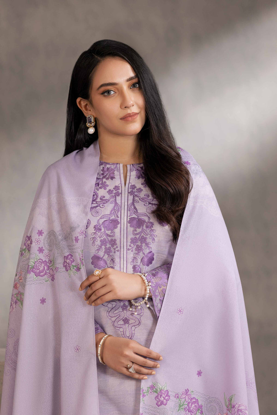 Nishat With You Unstitched Embroidered Khaddar 3Pc Suit - 42303219