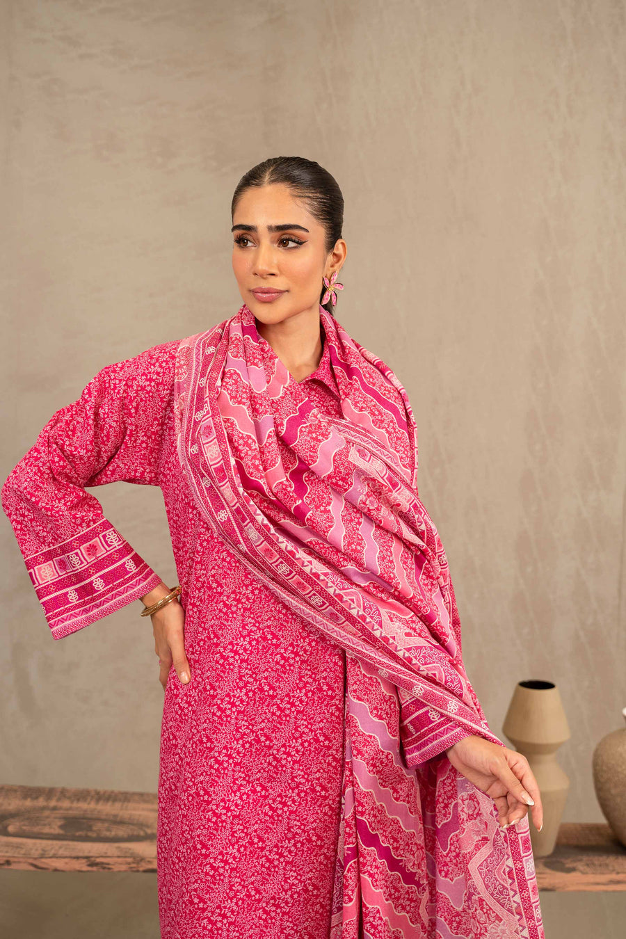 Nishat With You Unstitched Printed Khaddar 3Pc Suit - 42303221