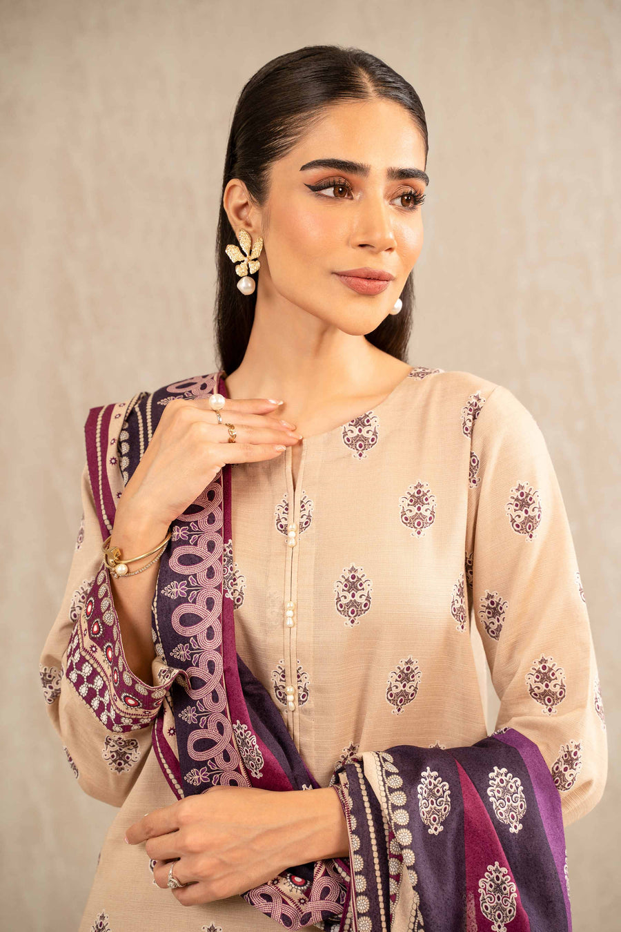 Nishat With You Unstitched Printed Khaddar 3Pc Suit - 42303223