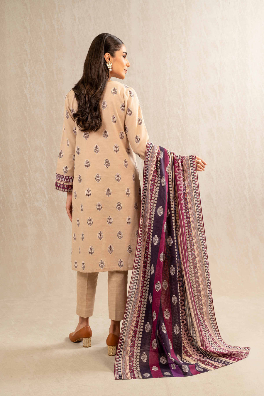 Nishat With You Unstitched Printed Khaddar 3Pc Suit - 42303223