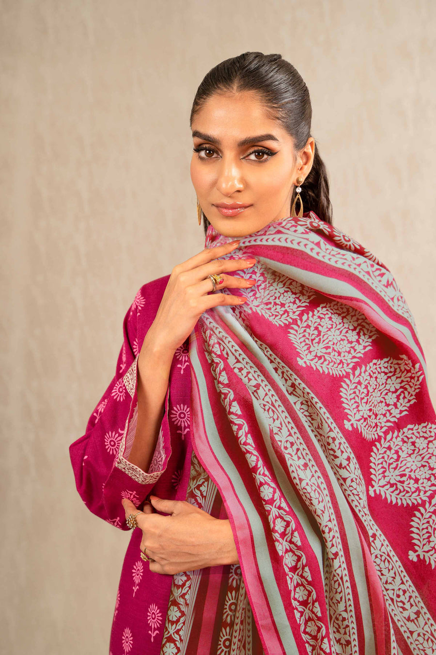Nishat With You Unstitched Printed Khaddar 3Pc Suit - 42303224