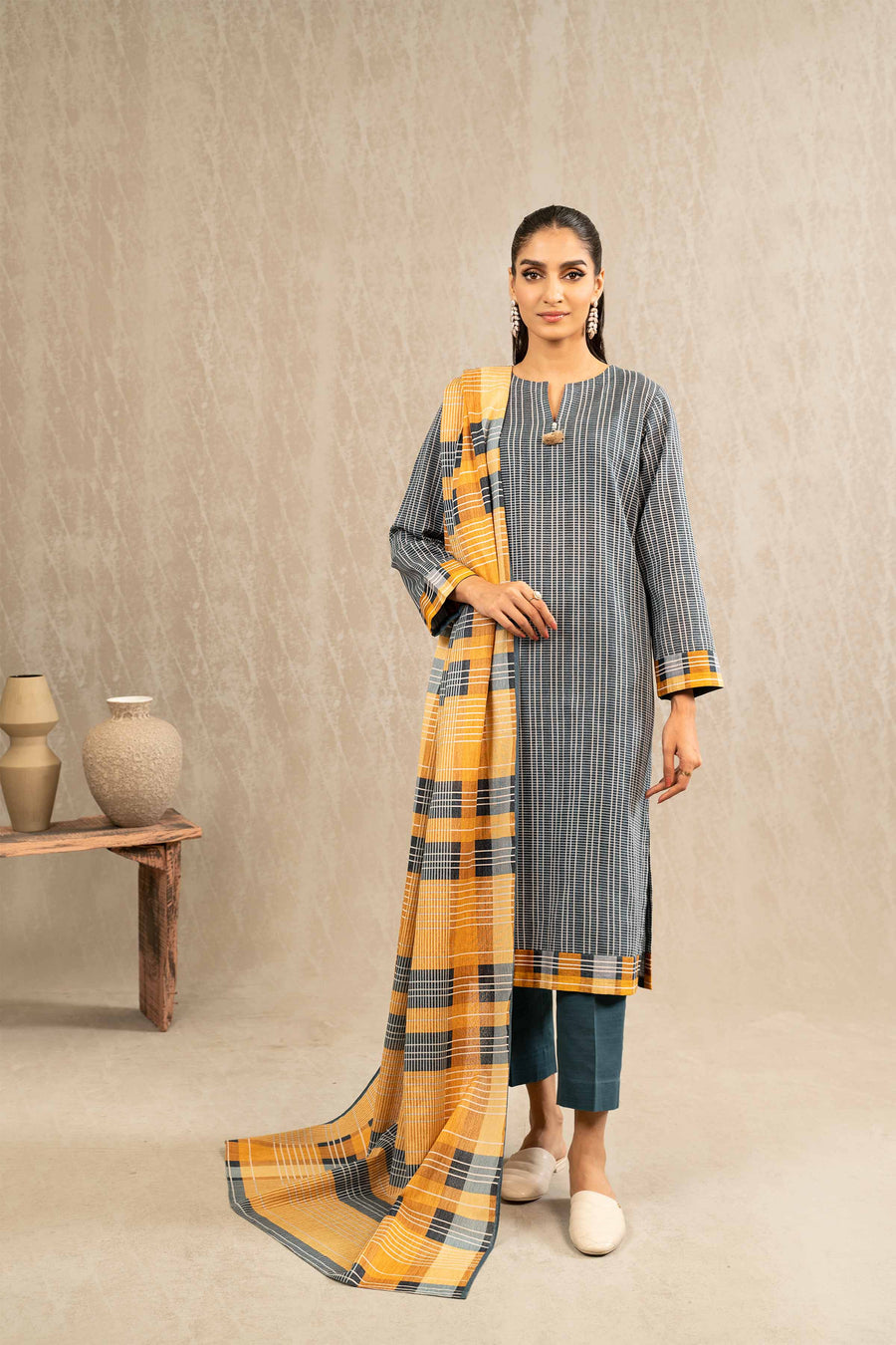 Nishat With You Unstitched Printed Khaddar 3Pc Suit - 42303226