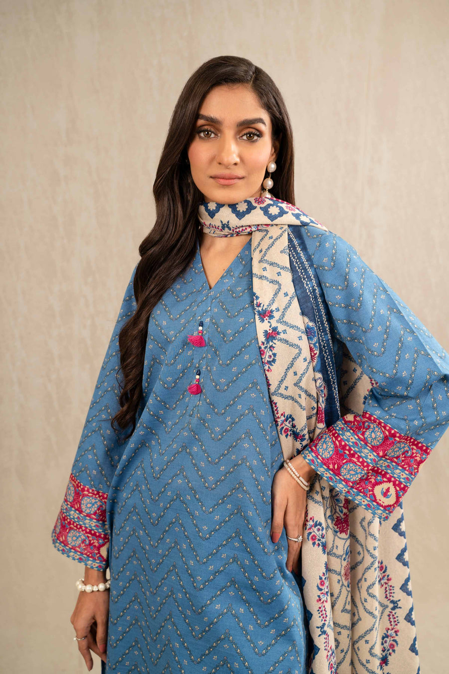 Nishat With You Unstitched Printed Khaddar 3Pc Suit - 42303227