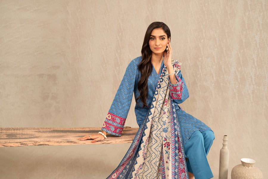 Nishat With You Unstitched Printed Khaddar 3Pc Suit - 42303227
