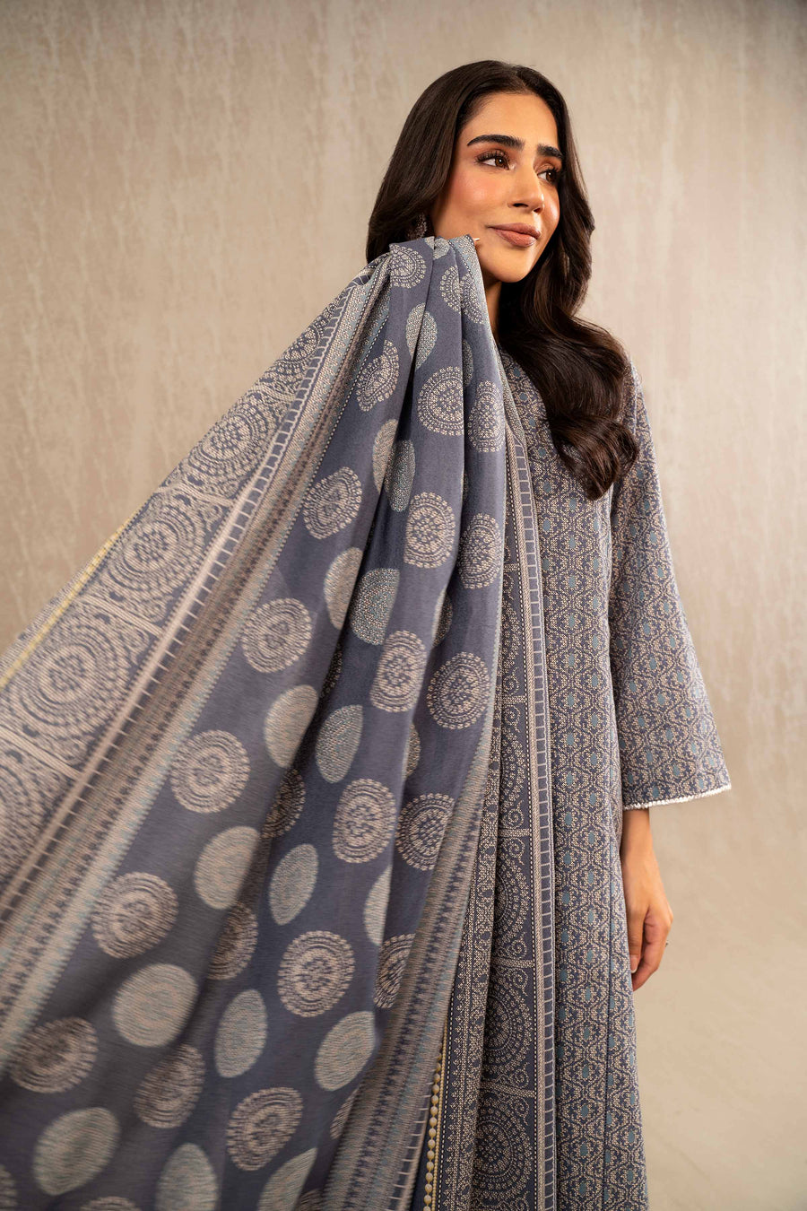 Nishat With You Unstitched Printed Khaddar 3Pc Suit - 42303228