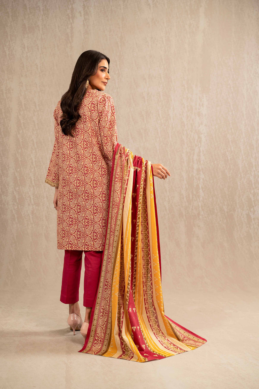 Nishat With You Unstitched Printed Khaddar 3Pc Suit - 42303229