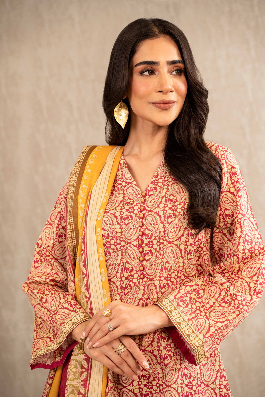 Nishat With You Unstitched Printed Khaddar 3Pc Suit - 42303229