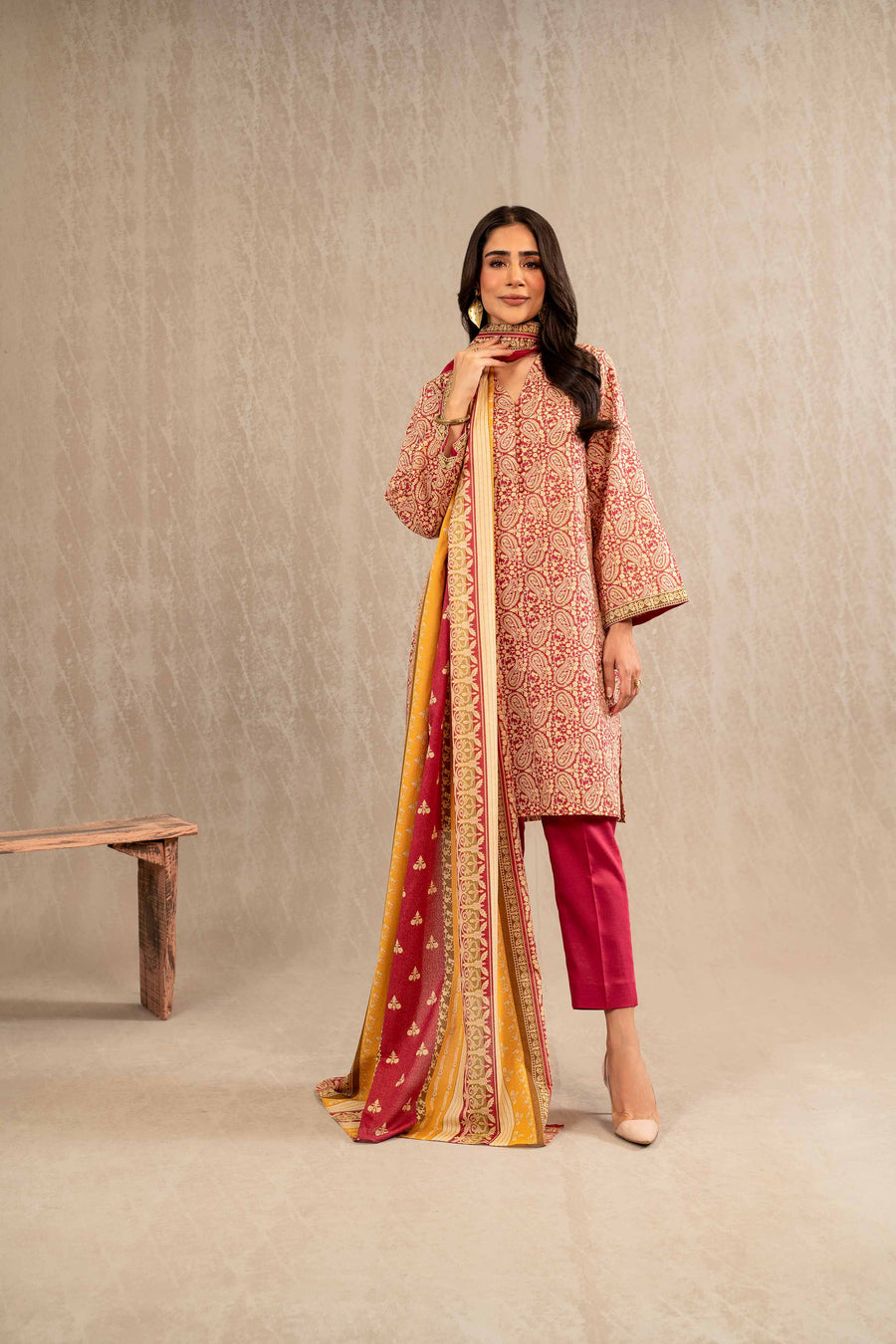 Nishat With You Unstitched Printed Khaddar 3Pc Suit - 42303229