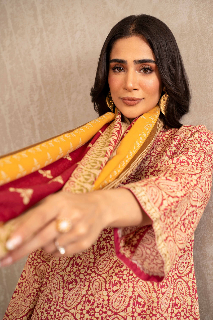 Nishat With You Unstitched Printed Khaddar 3Pc Suit - 42303229
