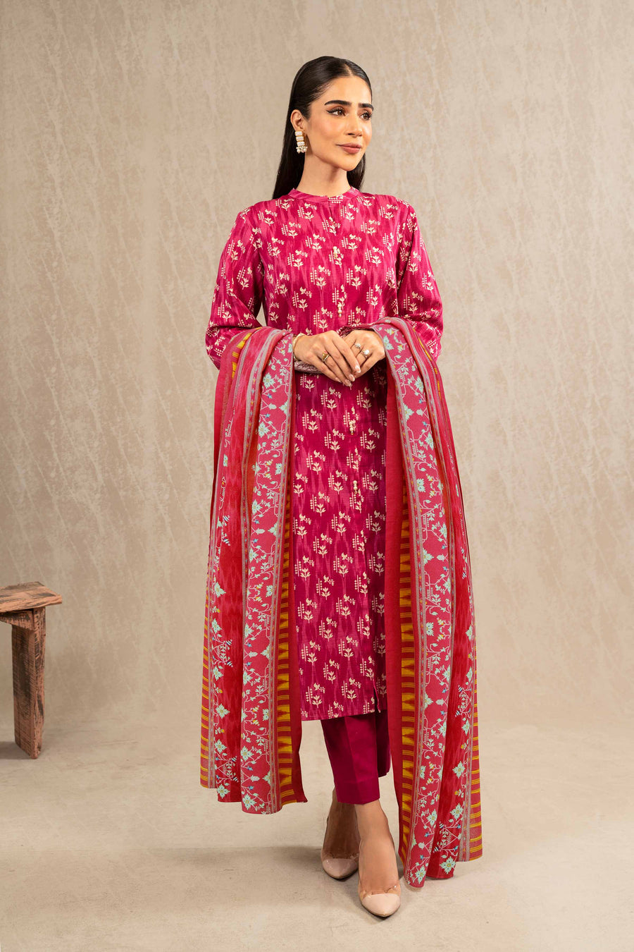 Nishat With You Unstitched Printed Khaddar 3Pc Suit - 42303230