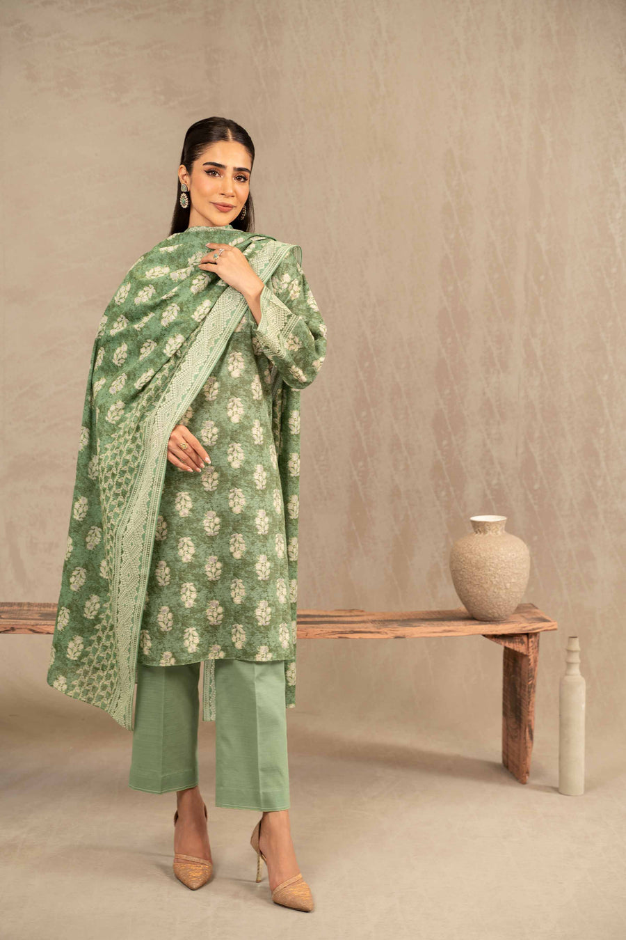 Nishat With You Unstitched Printed Khaddar 3Pc Suit - 42303231