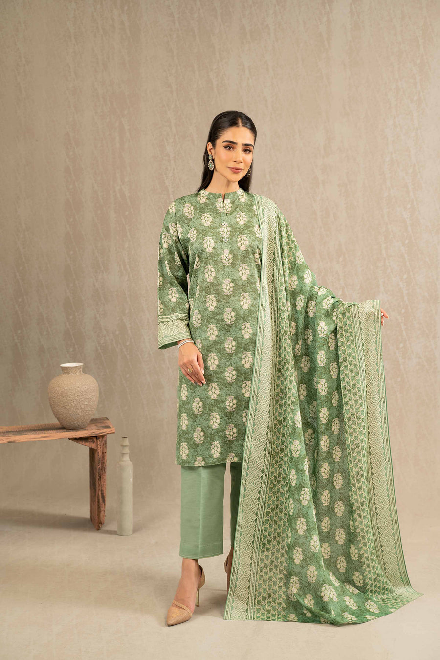Nishat With You Unstitched Printed Khaddar 3Pc Suit - 42303231