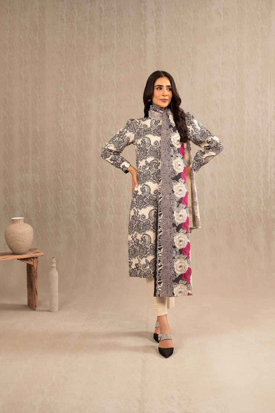 Nishat With You Unstitched Printed Khaddar 3Pc Suit - 42303232