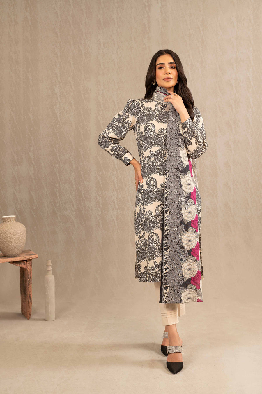Nishat With You Unstitched Printed Khaddar 3Pc Suit - 42303232