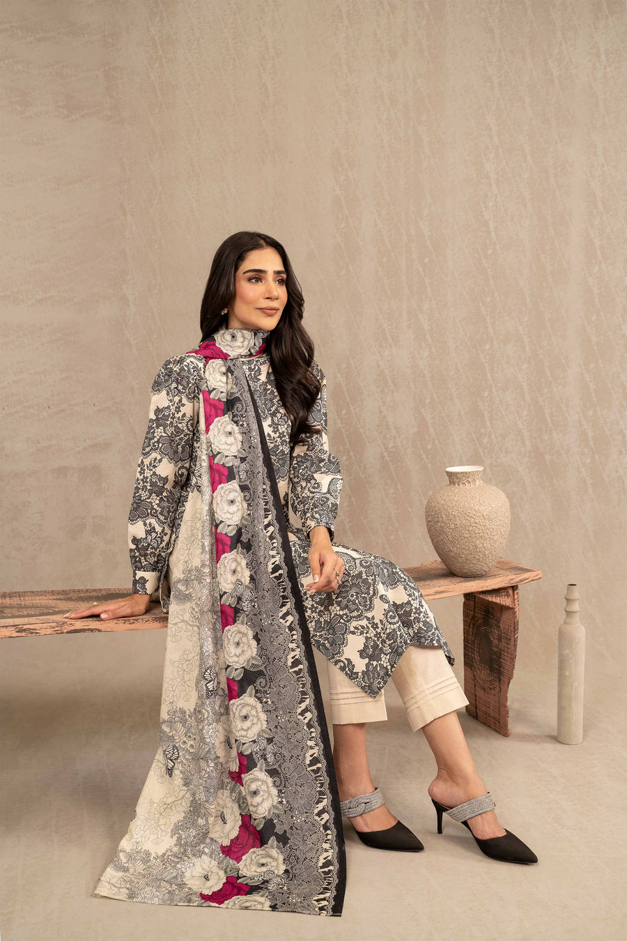 Nishat With You Unstitched Printed Khaddar 3Pc Suit - 42303232