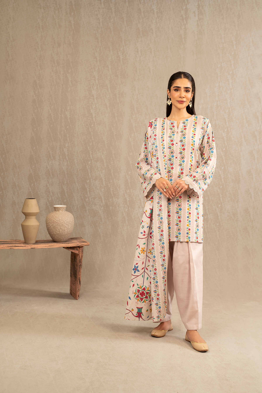 Nishat With You Unstitched Printed Khaddar 3Pc Suit - 42303233