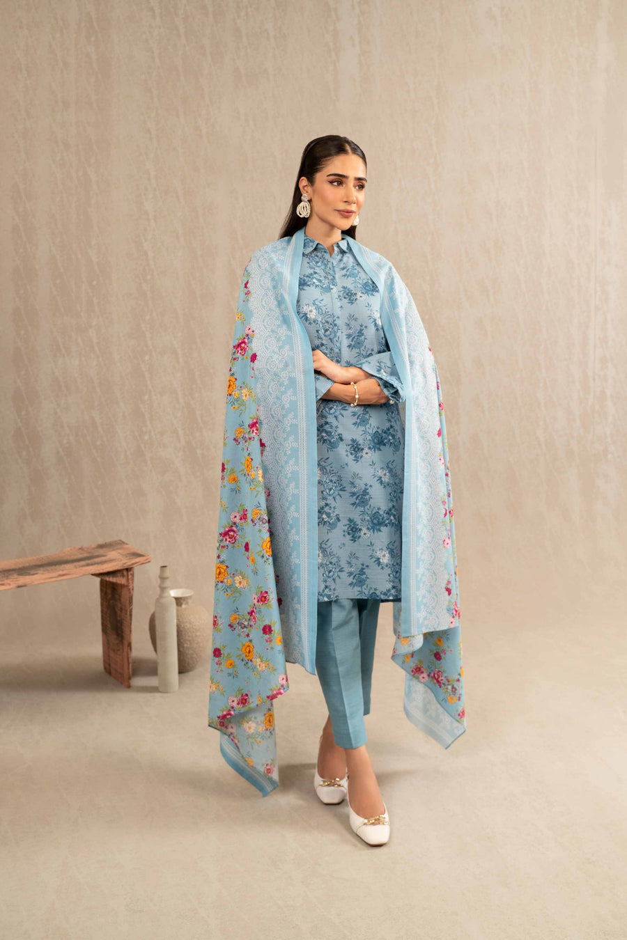 Nishat With You Unstitched Printed Khaddar 3Pc Suit - 42303235