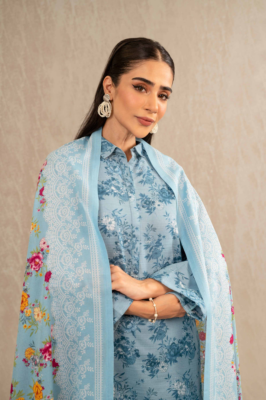 Nishat With You Unstitched Printed Khaddar 3Pc Suit - 42303235