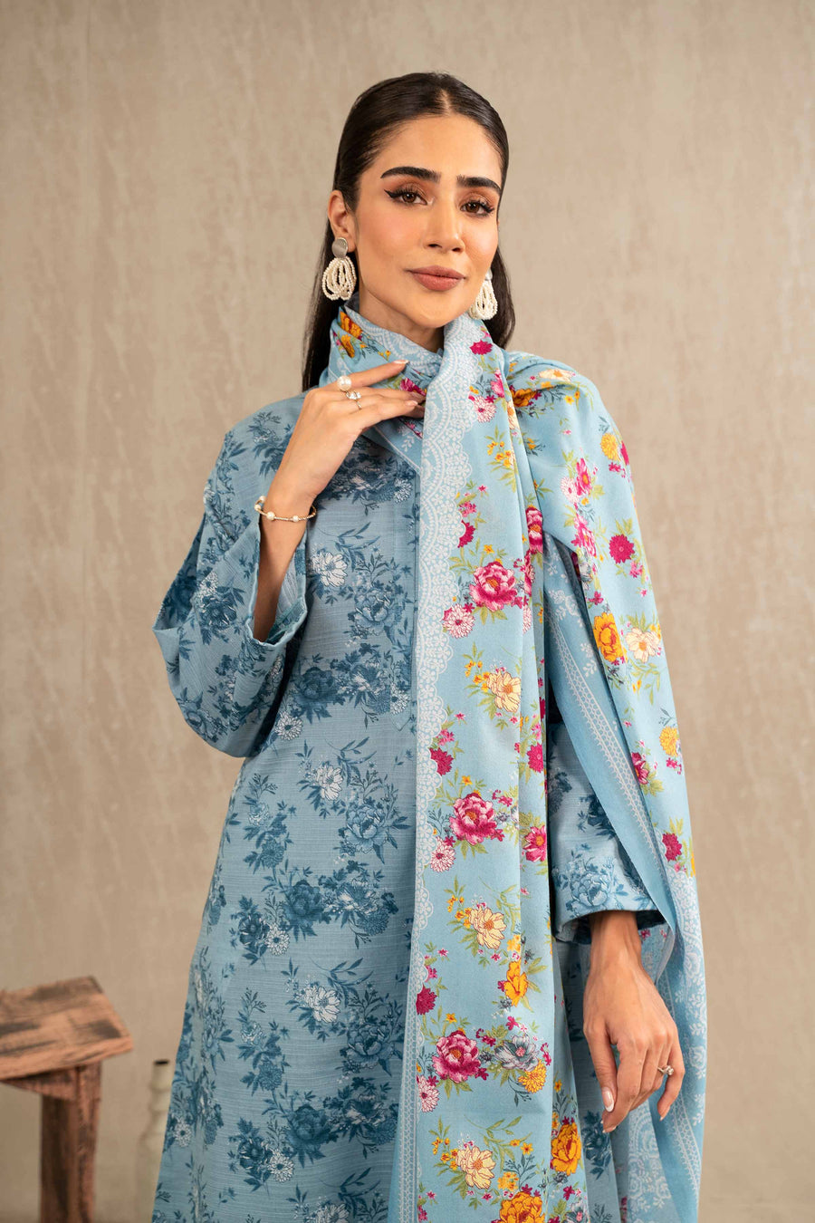 Nishat With You Unstitched Printed Khaddar 3Pc Suit - 42303235